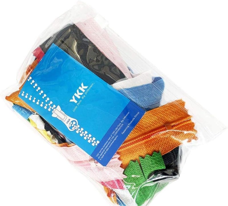 4.5mm YKK Zipper with Double Pull Purse or Handbag Zippers Head to Head Sliders Made in USA (30 Inches - 10 Zippers, Assorted Colors)